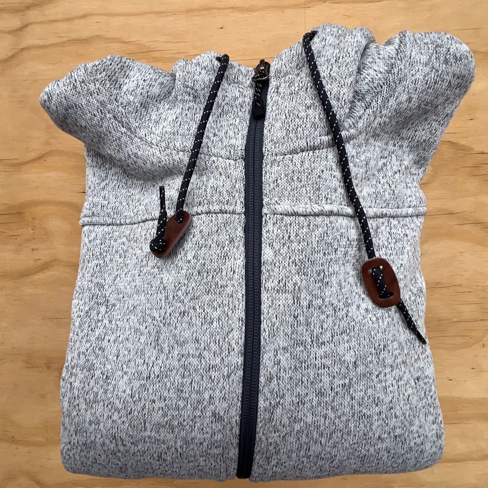 Rugged Elements Mens Gray Sherpa Lined Full Zip Sweater Fleece Hoodie Jacket L - Picture 10 of 10